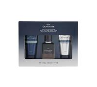 Next-London Men's Captivate Travel Collection Gift Set, 30ml Eau de Parfum, 50ml Hair and Body Wash, 50ml Face Moisturiser with Vitamin E