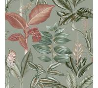 Next Rainforest Leaves Wallpaper - Sage - 10m