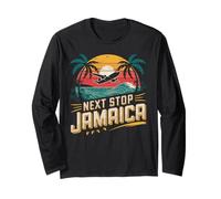 Next Stop Jamaica Reggae Jamaican Family Flag Trip Long Sleeve T-Shirt