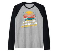 Next Stop Jamaica Reggae Jamaican Family Flag Trip Raglan Baseball Tee