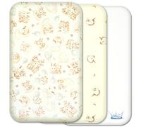 Next to me Baby Crib Sheets - 3pc Baby Bed Set with 2 Fitted Sheets and 1 Waterproof Mattress Protector - 100% Cotton Fitted Crib Sheets - 83 x 50cm (Dreams&Unicorn, 50x83 cm)