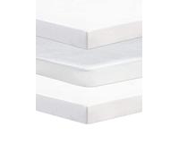 Next To Me Compatible Crib 3 Pack (83-85 x 50-51 cm) - 2 x 100% Pure Cotton Crib Fitted Sheets & 1 Waterproof Mattress Protector with 150 GSM Terry Fabric (White)