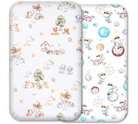 Next to Me Crib Sheets - 100% Pure Cotton, Soft & Breathable Baby Bedding Set - 2-Pack Snug Fitted Baby Sheets for Bedside Cribs - (83x50cm, SET4-2pcs(a))