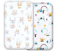 Next to Me Crib Sheets - 100% Pure Cotton, Soft & Breathable Baby Bedding Set - 2-Pack Snug Fitted Baby Sheets for Bedside Cribs - (83x50cm, SET2-2pcs(a))