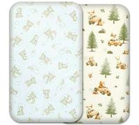 Next to Me Crib Sheets - 100% Pure Cotton, Soft & Breathable Baby Bedding Set - 2-Pack Snug Fitted Baby Sheets for Bedside Cribs - (83x50cm, SET3-2pcs(b))