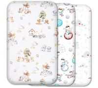 Next to Me Crib Sheets - 100% Pure Cotton, Soft & Breathable Baby Bedding Set - 3-Pack Snug Fitted Baby Sheets for Bedside Cribs - (83x50cm, SET4-3pcs)