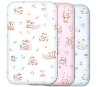 Next to Me Crib Sheets - 100% Pure Cotton, Soft & Breathable Baby Bedding Set - 3-Pack Snug Fitted Baby Sheets for Bedside Cribs - (83x50cm, SET8-3pcs)