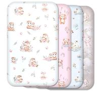 Next to Me Crib Sheets - 100% Pure Cotton, Soft & Breathable Baby Bedding Set - 4-Pack Snug Fitted Baby Sheets Set for Bedside Cribs - (83x50cm, SET8-4pcs)