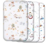 Next to Me Crib Sheets - 100% Pure Cotton, Soft & Breathable Baby Bedding Set - 4-Pack Snug Fitted Baby Sheets Set for Bedside Cribs - (83x50cm, SET4-4pcs)