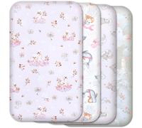 Next to Me Crib Sheets - 100% Pure Cotton, Soft & Breathable Baby Bedding Set - 4-Pack Snug Fitted Baby Sheets Set for Bedside Cribs - (83x50cm, SET5-4pcs)