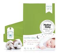 Next To Me Crib Sheets 51x85cm - Award-Winning 2 Pack 100% Organic Cotton Green Bedside Crib Fitted Sheets - Soft Breathable Tutti Bambini CoZee Fitted Sheets for Daily Use