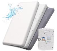 Next to Me Crib Sheets 55x90 cm - 3 Pack, 1 Waterproof Crib Mattress Protector - 2 Fitted Sheets GOTS Certified 100% Organic Cotton Ultra Soft Baby Bedding Fits Chicco, Joie, Tutti Bambini, Maxi Cozee