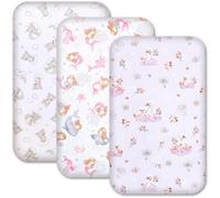 Next to Me Crib Sheets 83x50cm - 100% Cotton, 3- Pack, Soft & Breathable Baby Bedding Set of 3 Snug Fitted Baby Sheets for Bedside Cribs (83x50cm, SET 5-3pcs)