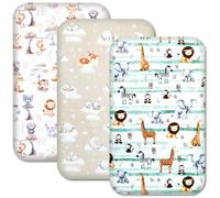 Next to Me Crib Sheets 83x50cm - 100% Cotton, Soft & Breathable Baby Bedding Set, 3-Pack Snug Fitted Baby Sheets for Bedside Cribs (83x50cm, SET 1-3pcs)