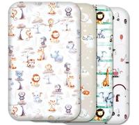 Next to Me Crib Sheets 83x50cm - 100% Pure Cotton, Soft & Breathable Baby Bedding Set, 4-Pack Snug Fitted Baby Sheets for Bedside Cribs (83x50cm, SET 1-4pcs)