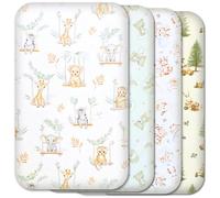 Next to Me Crib Sheets 83x50cm - 100% Pure Cotton, Soft & Breathable Baby Bedding Set, 4-Pack Snug Fitted Baby Sheets for Bedside Cribs (83x50cm, SET 3-4pcs)