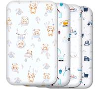 Next to Me Crib Sheets 83x50cm - 100% Pure Cotton, Soft & Breathable Baby Bedding Set, 4-Pack Snug Fitted Baby Sheets for Bedside Cribs (83x50cm, SET 2-4pcs)