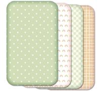 Next to Me Crib Sheets 83x50cm - 4-Pack - Soft & Breathable Baby Bedding Fitted Sheets Set, Snug Microfibre Sheets for Bedside Cribs (83x50cm, SET12-4pcs)