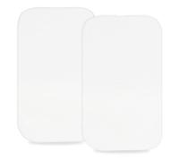 Next To Me Crib Sheets 90x52cm Fitted 2 Pack-100% Jersey Knit Cotton, White | Fits Chicco Next2Me & most bedside cribs. 100% ultra soft cotton for soft, breathable sleep. Snug elastic fit.