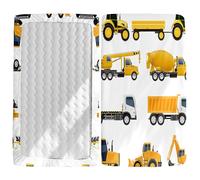 Next to Me Crib Sheets Cartoon Print, Morbuy Cot Bed Sheets, Soft Breathable Microfiber Moses Basket Sheets, Cot Sheets for Boy and Girl, Durable Easy Care Crib Sheets (Yellow Car,120x60cm)