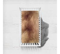 Next to Me Crib Sheets, Morbuy Soft Microfiber Moses Basket Sheets, Solid Color Breathable Cot Bed Sheets, Travel Cot Sheets for Boy and Girl, Easy Care Crib Sheets (75x33cm,Brown)