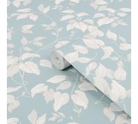 Next Trail Flower Duck Egg Smooth Wallpaper