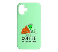 Next: Up Coffee Bigfoot Alien Cowboy Funny Cryptid Tee Case for iPhone 16 Plus