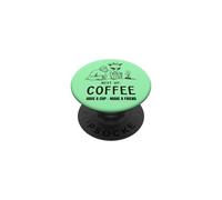 Next: Up Coffee Bigfoot Alien Cowboy Funny Cryptid Tee PopSockets Adhesive PopGrip