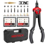NEXTACK Rivet Nut Tool with a Step Drill Bit & 120 Nutserts Kit, 13" Heavy Duty Rivnut Tool Kit with 8 SAE & Metric Mandrels, Hand Threaded Riveter Tool Setter in Organized Carrying Case NT700