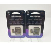 Nextbase Dash Cam Micro SD Memory Card 32GB U3 Camera New Sealed Adaptor x2 Qty