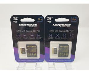 Nextbase Dash Cam Micro SD Memory Card 32GB U3 Camera New Sealed Adaptor x2 Qty