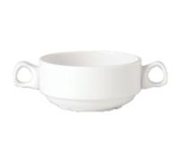 Nextday Catering V0017 Steelite Simplicity Handled Stacking Soup Cups, 285 mL, White