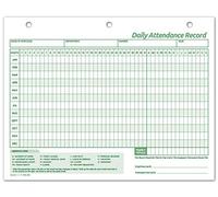 NextDayLabels - Employee Daily Attendance History Records, Letter Size Cards, Made in the USA (25 Forms)