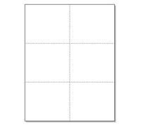 NextDayLabels - Laser Printer Blank Perforated Sheets 6 up per Page, for School Registration, Delivery, Inventory, Response, RSVP Cards, Trip Tickets, 1200 White Sheets