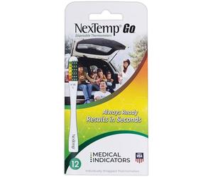 NexTemp® Go - Ready When You are - Single-Use Disposable Thermometers - Results in Seconds, for Work, Home, & Travel, Celsius (12-Pack)