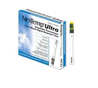 NexTemp Ultra 100 Pack - Fahrenheit - Disposable Thermometer, Individually Wrapped - Superior Accuracy and The Ultimate in Infection Control - Extended 1-Min Signal Retention
