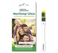 NexTemp Ultra Single-Use Thermometers - Individually Wrapped Disposable First Aid Supplies with High-Accuracy Readings, for Work, Home, and Travel, Celsius (24-Pack)