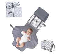 Nextfit Baby Portable Changing Mat - Baby Change Pad, Foldable Diaper Nappy Changing Pad, Travel Changing Station for Baby with Wipe Dispenser, Storage Pockets and Head Cushion