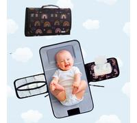 NEXTFIT Portable Baby Changing Mat with Head Cushion - Foldable Waterproof Travel Changing Pad for Newborn & Toddler, Compact Nappy Change Mat