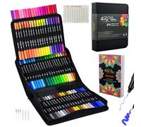 NextG Ideaz Dual Tip Brush Art Marker Pens, 80 Unique Bright Color, Water-Based Ink, Fineliner & Brush Tip Pens for Arts Lovers Coloring Drawing Book, Calligraphy Writing, Sketching and Doodling