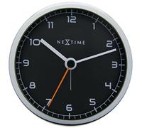 NeXtime alarm clock, "COMPANY ALARM" very silent, black / metallic, ø 9 cm