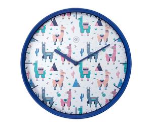 NeXtime Alpaca Wall clock 7352 - Unisex - 30 cm - Quartz Blue/White 30 cm