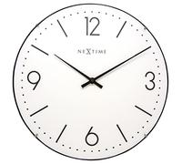 NEXTIME - WALL CLOCK - Ø 35 CM - DOME GLASS - WHITE- 'BASIC DOME'