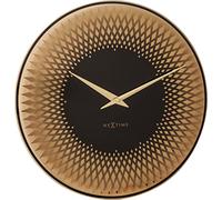 NeXtime big wall clock "SAHARA", very silent, round, mirror glass, copper / black, ø 43 cm
