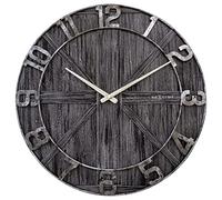 NexTime Large Wall Clock - 50 cm - Silent - Black - Wood - Metal - York