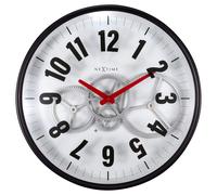 NEXTIME MODERN MOVING GEAR 40CM WALL CLOCK IN WHITE