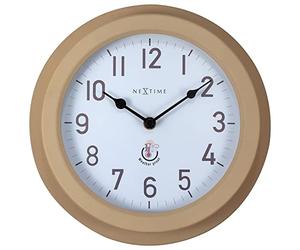 NexTime Outdoor Wall clock - 22 cm Ø - Metal - Brown -Poppy