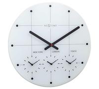 NeXtime Silencieux-Blanc-Verre Big City Wall Clock 43cm