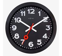 Nextime Station All Black Aluminium Round Wall Clock NT119