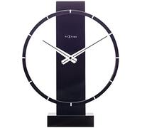 NeXtime Table/Wall Clock-34 x 27 cm-Wood/Steel-Black-'Carl Small, 27 x 1 cm